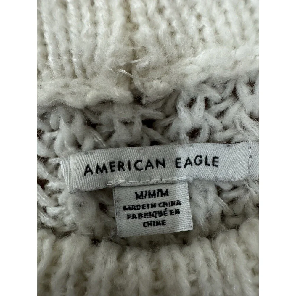 American‎ Eagle Cream Chunky Knit Sweater Sz M